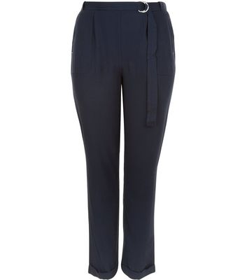 Comprar Curves Navy D-Ring Belted Trousers al mejor precio