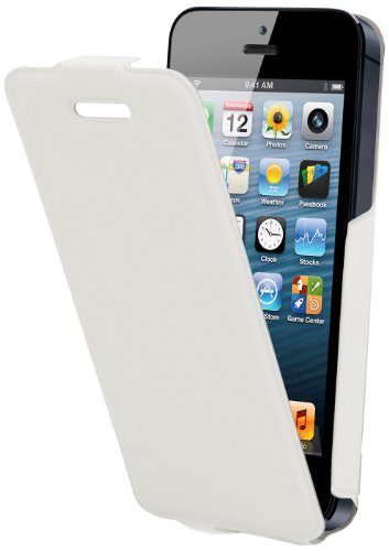 Comprar Muvit iFlip - Funda + protector de pantalla para Apple iPhone 5/5S, blanco al mejor precio