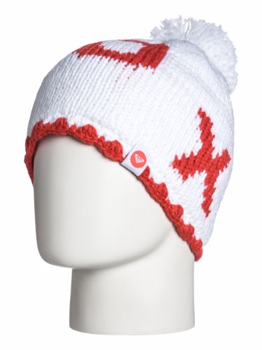 Roxy Spice It Up - Gorro de mujer, color blanco y rojo