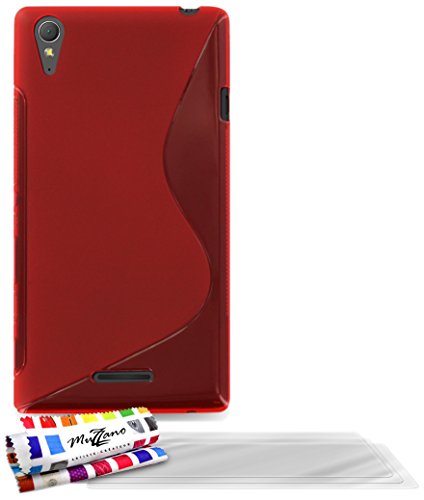 Comprar Muzzano F840752 - Funda para Sony Xperia T3, incluye 3 protecciones de pantalla, color rojo al mejor precio