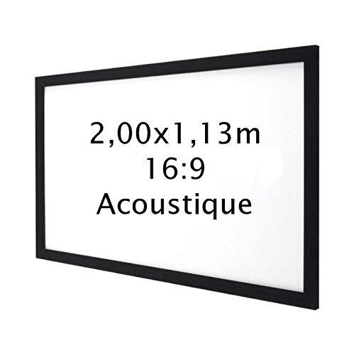 Pantalla de proyección fija con marco 200x113 cm (16/9)- Tela Frontal Acústica