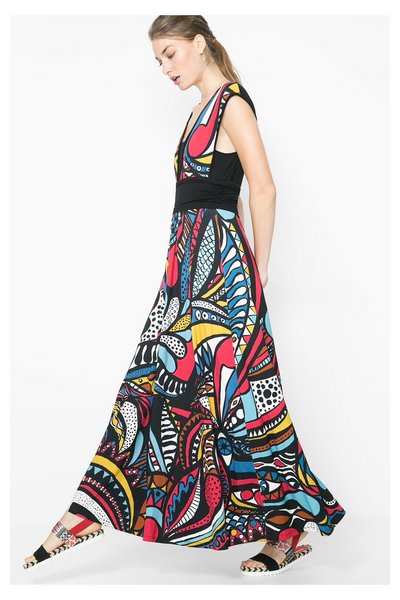 Comprar Desigual - Mujer - Vestido largo con falda acampanada - Jazmin - Size XL al mejor precio