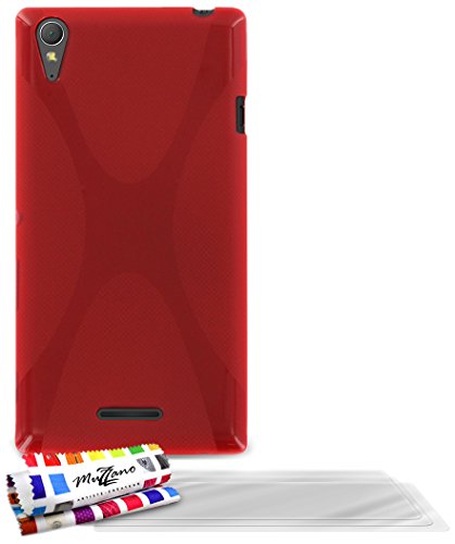 Comprar Muzzano F840864 - Funda para Sony Xperia T3, incluye 3 protecciones de pantalla, color rojo al mejor precio
