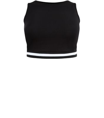 Comprar Curves Black Stripe Trim Crop Top al mejor precio