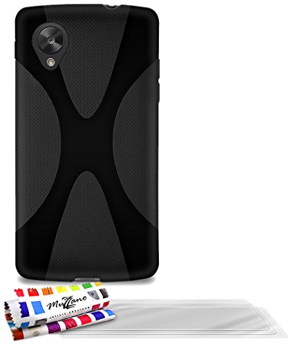 Comprar Muzzano Le X - Funda para Google Nexus 5 + 3 protecciones de pantalla, color negro al mejor precio