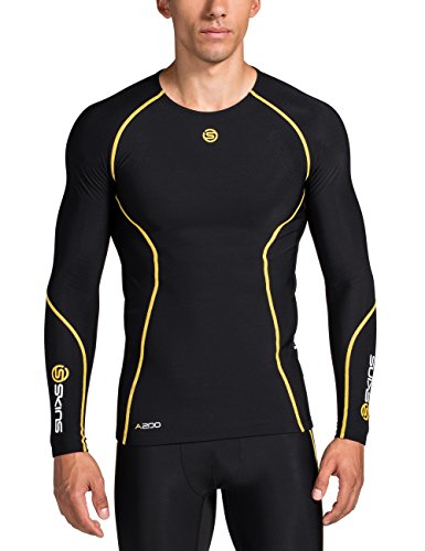 Comprar Skins A200 - Camiseta térmica de manga larga para hombre negro Negro / Amarillo Talla:extra-large al mejor precio