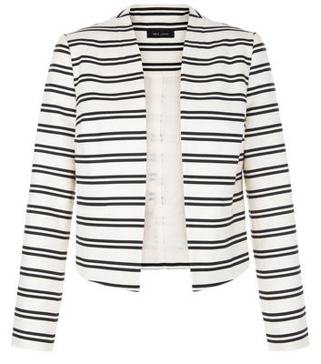 Comprar White Cotton Stripe Cropped Jacket al mejor precio