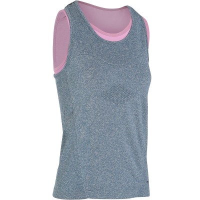 Comprar Camiseta sin mangas bicicleta mujer 700 gris y rosa B'TWIN al mejor precio