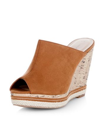 Comprar Stone Peep Toe Wedge Mules al mejor precio