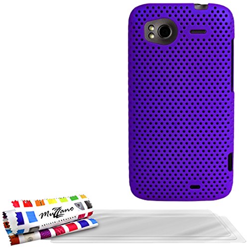 Comprar Muzzano F4A3-445NN6759 - Funda para HTC Sensation, con 3 protectores de pantalla, color violeta al mejor precio