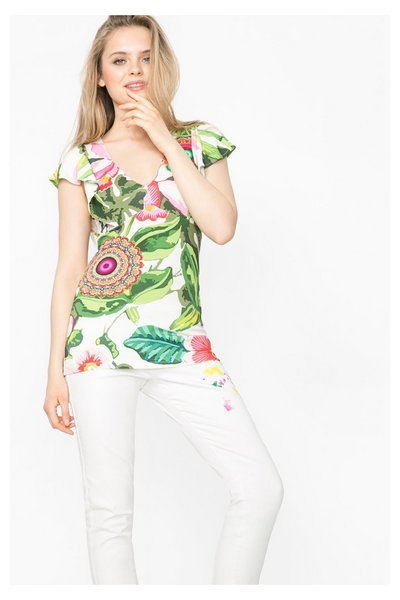 Desigual - Mujer - Camiseta con escote en V - Erasmo - Size S