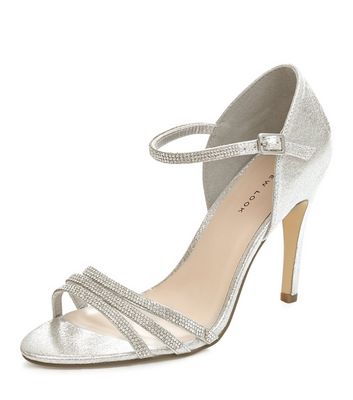 Comprar Silver Embellished Ankle Strap Heels al mejor precio