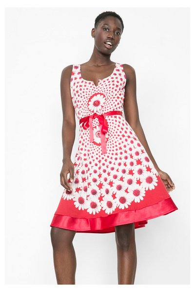 Comprar Desigual - Mujer - Vestido rojo por las rodillas - Sina-Gineta - Size XL al mejor precio