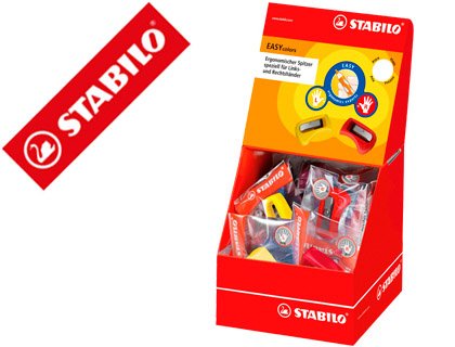 Comprar SACAPUNTAS STABILO EASYGRAPH ERGONOMICO PARA DIESTROS Y ZURDOS CON 3 USOS Y DEPOSITO EXPOSITOR 15 UNIDADES al mejor precio