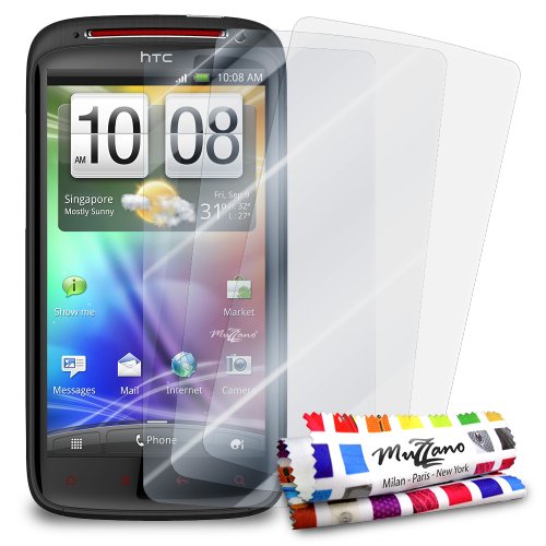 Comprar Muzzano 3 protecciónes de Pantalla transparentes para HTC Sensation XE 