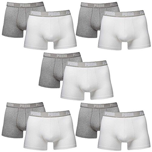 Comprar Puma Basic - Bóxer básico calzoncillo de hombre (paquete de 10) - M, blanco / gris mezclilla al mejor precio