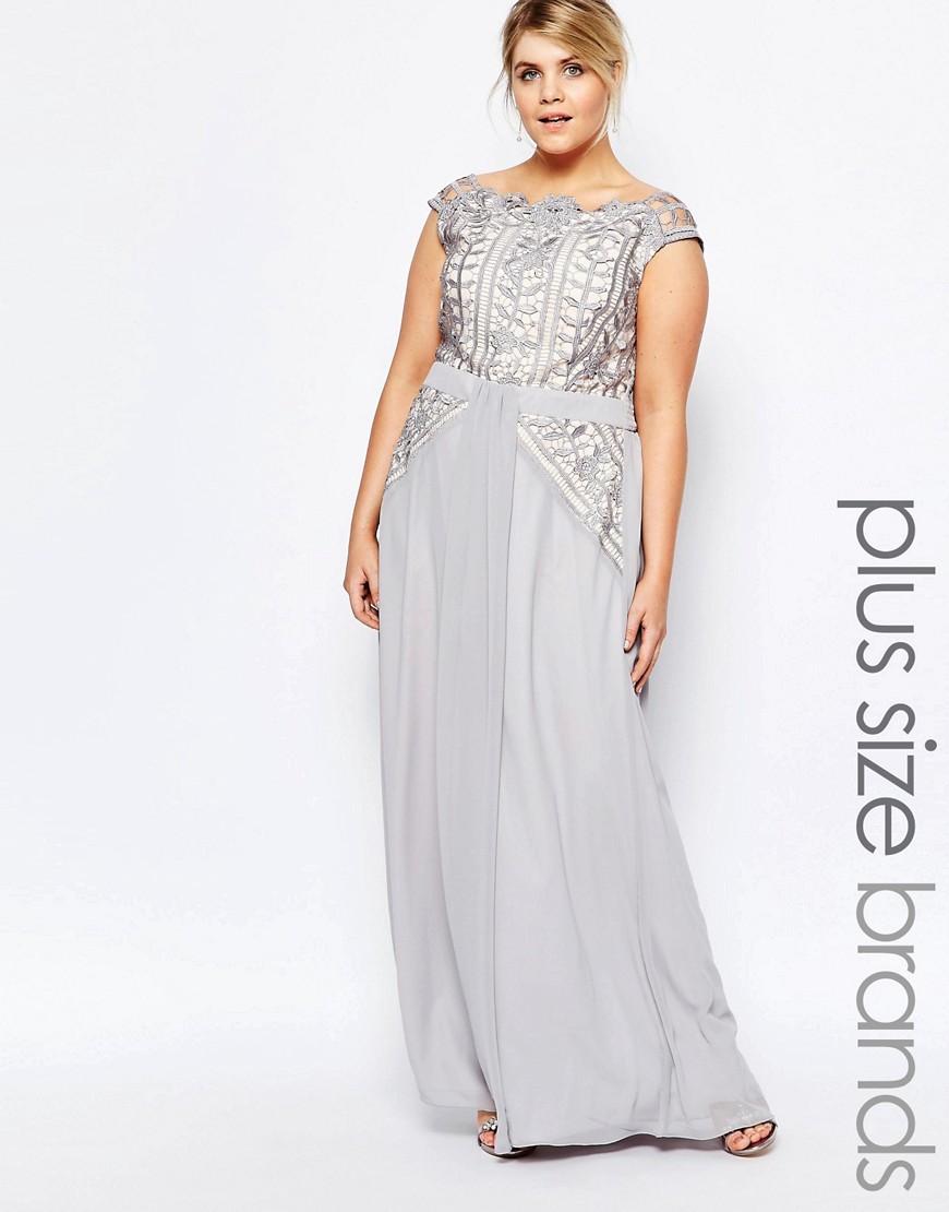 Comprar Vestido largo de encaje de primera calidad de Little Mistress Plus al mejor precio