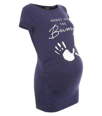 Comprar Maternity Grey Hands Off The Bump Print T-Shirt al mejor precio