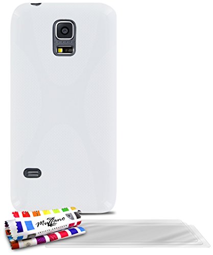 Comprar Muzzano F868090 - Funda para Samsung Galaxy S5 Mini, incluye 3 protecciones de pantalla, color blanco al mejor precio