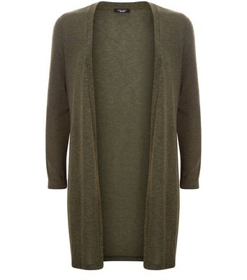 Comprar Plus Size Khaki Longline Cardigan al mejor precio