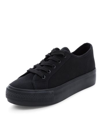 Comprar Black Lace Up Flatform Plimsolls al mejor precio