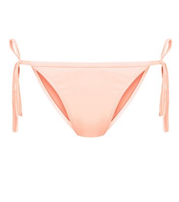 Comprar Coral Tassel Tie Side Bikini Bottoms al mejor precio