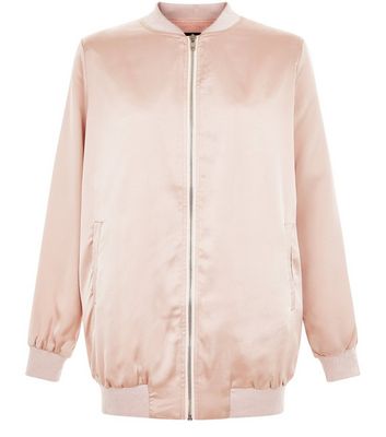 Comprar Shell Pink Sateen Longline Bomber Jacket al mejor precio