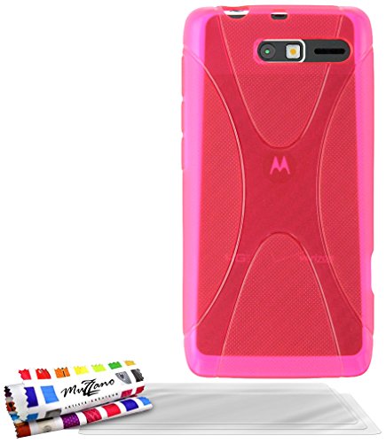 Comprar Muzzano F13643 - Funda para Motorola Razr I, incluye 3 protectores de pantalla, color rosa al mejor precio