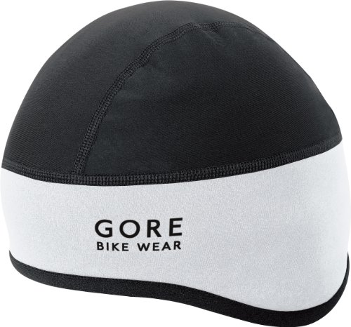 Gore Bike Wear Universal Windstopper Soft Shell Helmet - Gorra de casco de ciclismo, color negro / blanco, talla 54-58