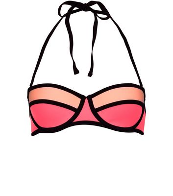 Comprar Pink Colour Block Underwired Bikini Top al mejor precio