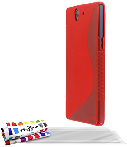 Comprar Muzzano F6133 - Funda para Sony Xperia Z + 3 protecciónes de pantalla, color rojo al mejor precio
