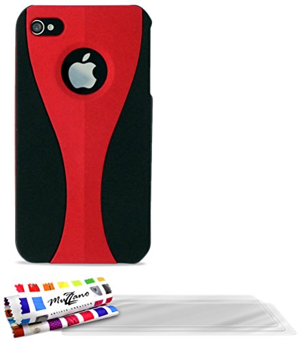 Comprar Muzzano F11293 - Funda para Apple iPhone 4, incluye 3 protectores de pantalla, color rojo al mejor precio
