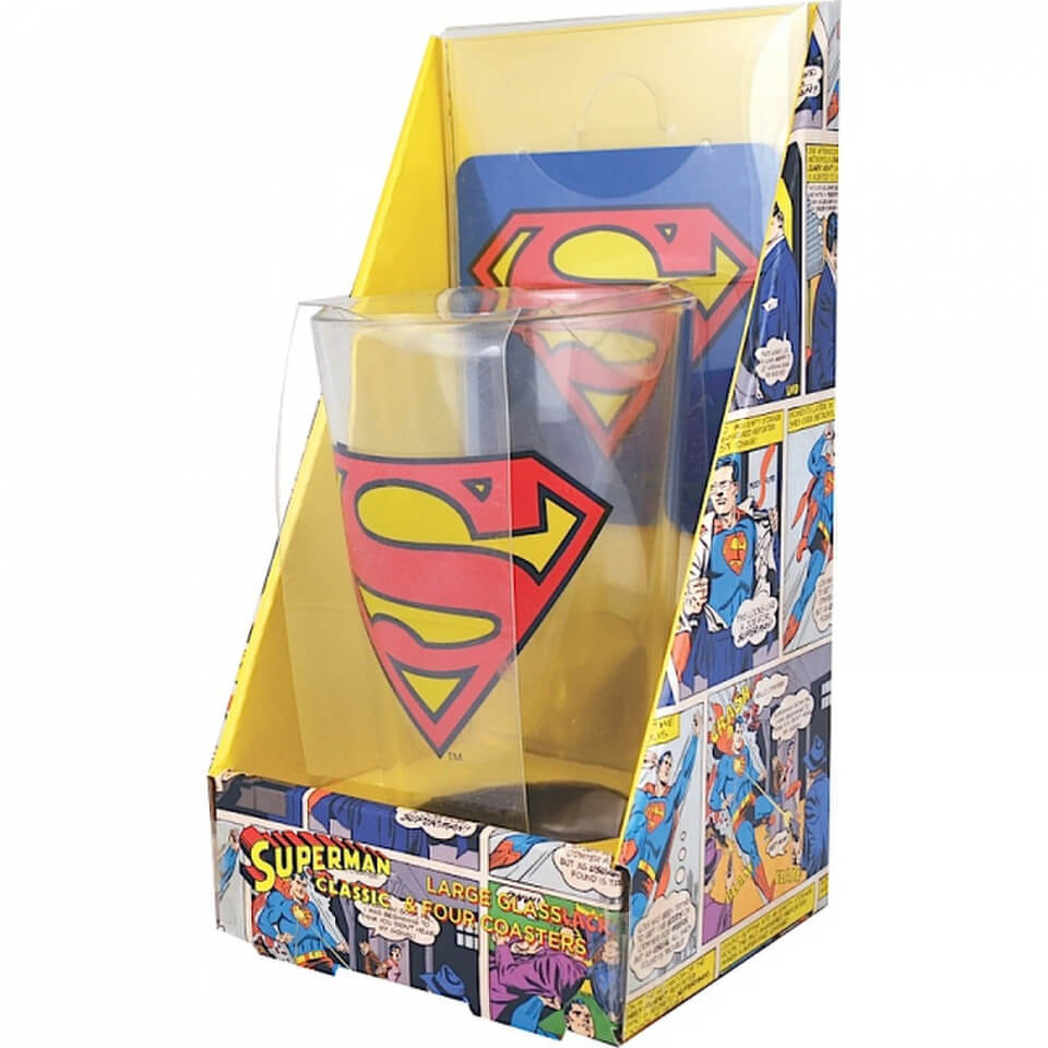 Comprar DC Comics Superman Glass and Coaster Set in Gift Box al mejor precio