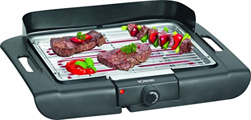Comprar Bomann BQ 2243 CB - Barbacoa eléctrica con parrilla cromada de 35,5 x 24,5 cm, 2000 W, color negro al mejor precio