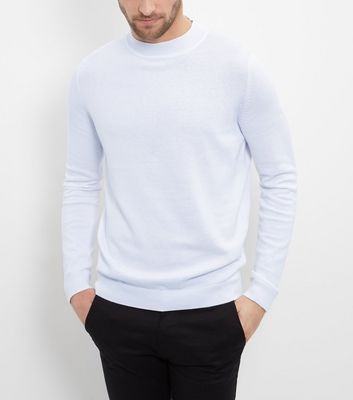 Comprar White Cotton Funnel Neck Jumper al mejor precio