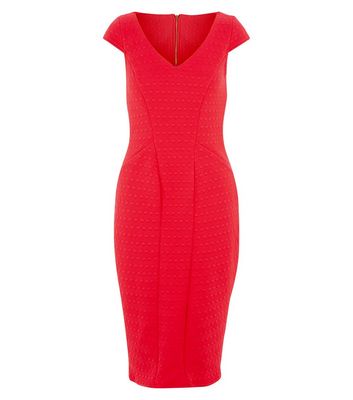 Comprar Closet Red Textured V Neck Midi Dress al mejor precio