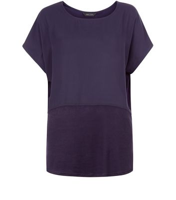 Comprar Navy Fine Knit Contrast Longline T-Shirt al mejor precio