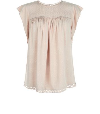 Comprar Light Brown Aztec Jacquard Ruffle Sleeve Top al mejor precio