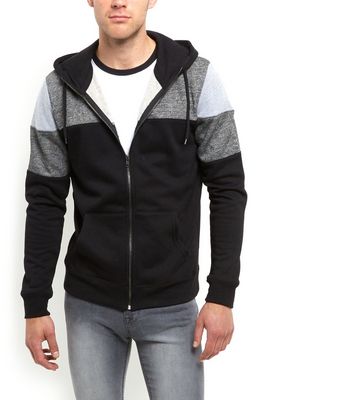 Comprar Grey Colour Block Zip Up Hoodie al mejor precio