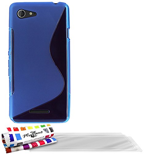 Comprar Muzzano F868692 - Funda para Sony Xperia E3, incluye 3 protecciones de pantalla, color azul al mejor precio