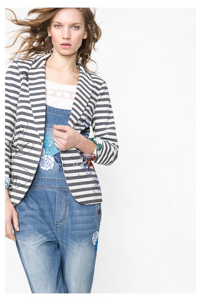 Comprar Desigual - Mujer - Blazer de mujer con rayas marineras - Crau - Size 42 al mejor precio