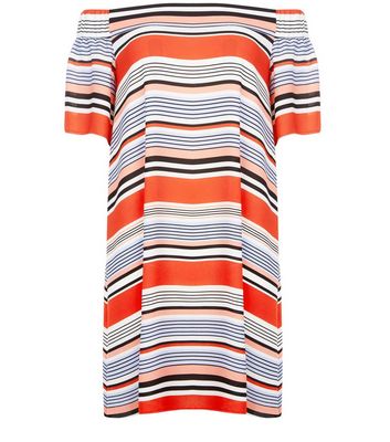 Comprar Black Stripe Bardot Neck Tunic Dress al mejor precio