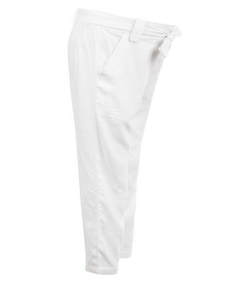 Comprar Maternity White Over Bump Belted Trousers al mejor precio