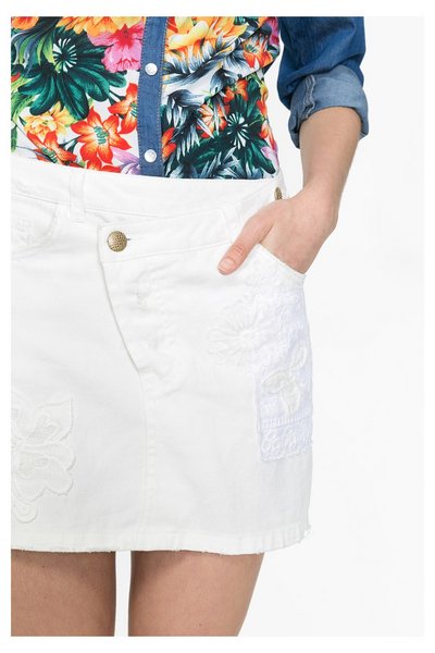 Comprar Desigual - Mujer - Minifalda denim blanca - White - Size 34 al mejor precio