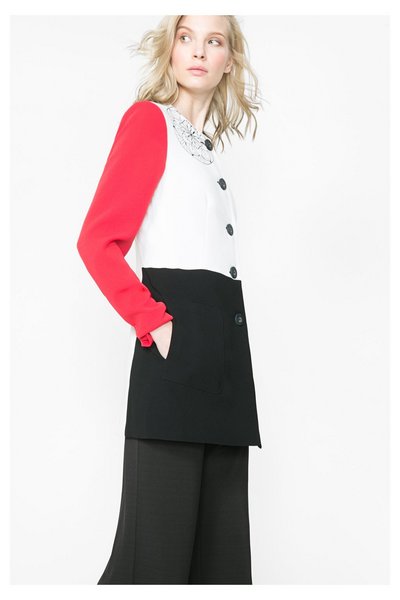 Comprar Desigual - Mujer - Abrigo de entretiempo blanco, rojo y negro - Karla - Size 46 al mejor precio