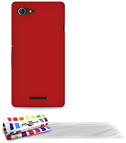 Comprar Muzzano F869512 - Funda para Sony Xperia E3, incluye 3 protecciones de pantalla, color rojo al mejor precio