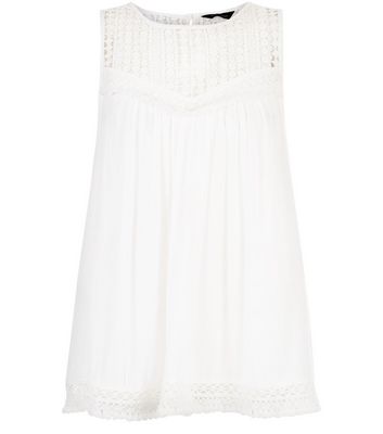 Comprar Cream Crochet Panle Sleeveless Top al mejor precio