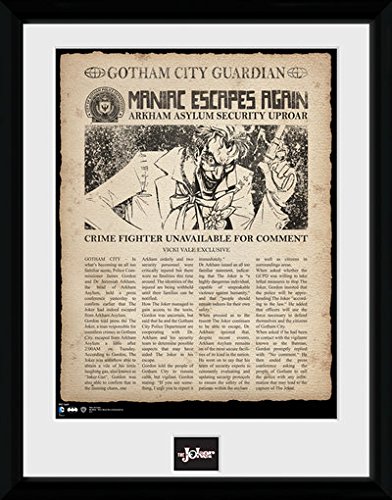 Comprar GB eye, Batman Comic, Joker Escpaes, Fotografia Enmarcada, 40 x 30 cm al mejor precio