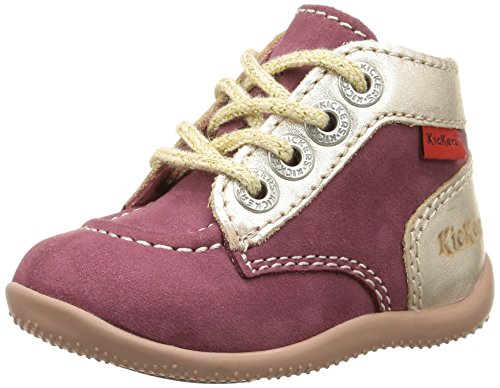 Comprar Kickers Bonbon - Zapatos primeros pasos para niña Rosa Rose (Rose Foncé/Métal) 24 al mejor precio