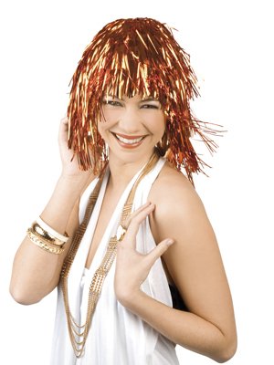 Comprar Metallic orange wig for women (peluca) al mejor precio